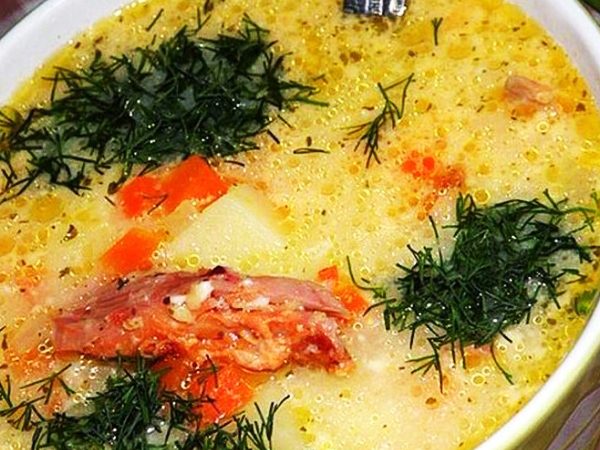 Суп с копченостями. Все просят добавки!