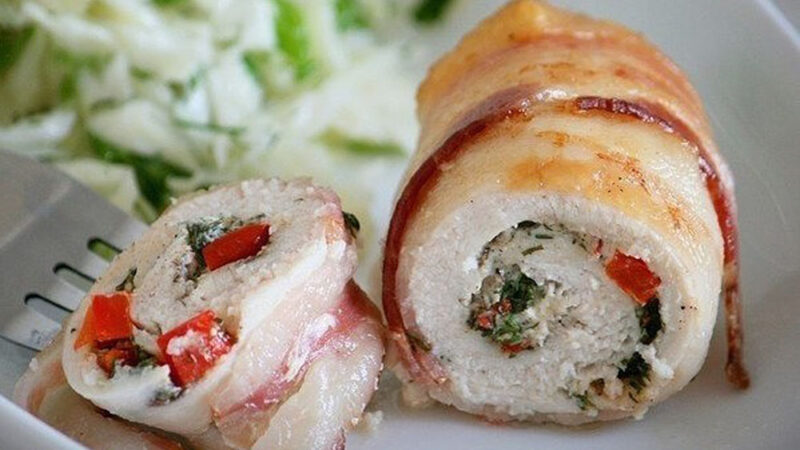 Куриные рулетики в беконе😻😻😻