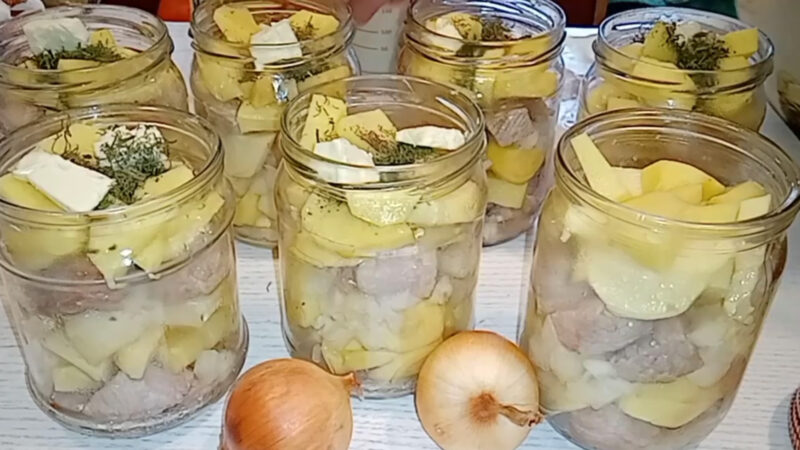 Картошка с мясом в банке