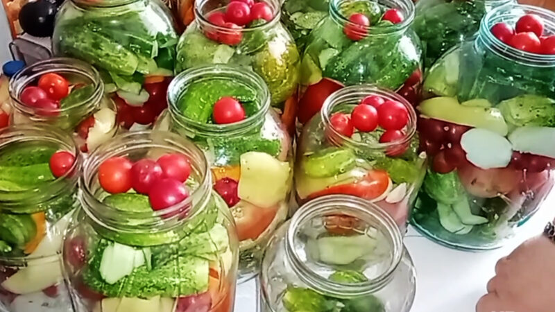 Маринад для ассорти на 1 литр воды🍒🥦🥒🥕🍎🍅