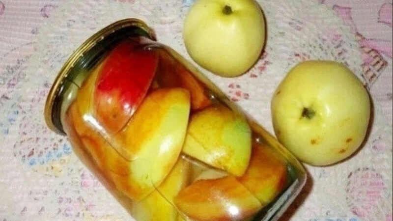 Яблочные дольки в сиропе