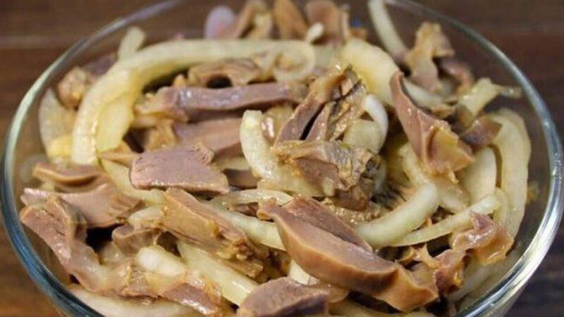 Закуска из куриных желудков