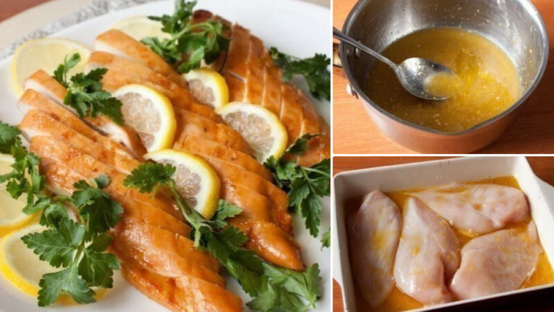 Медово-лимонные куриные грудки