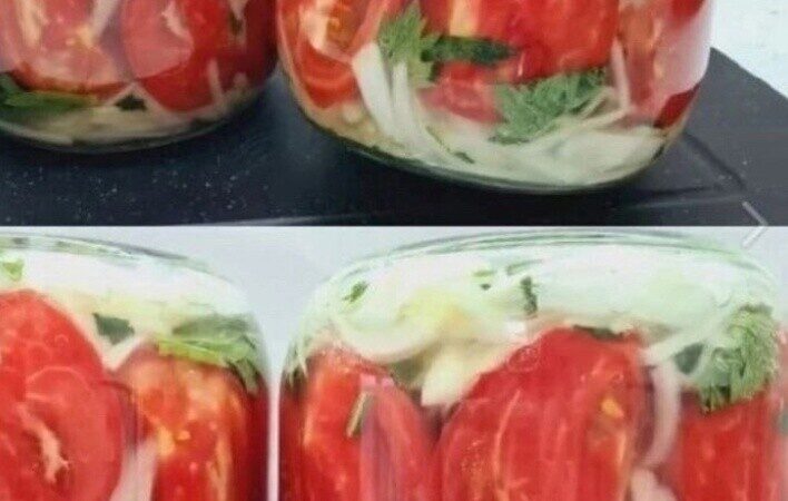 Caлат из лука и помидop на зиму