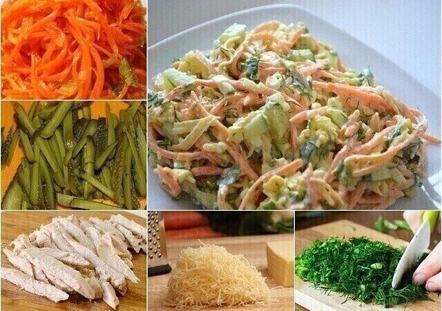 Сaлaт «Лиcичкa» c корeйcкой морковкой