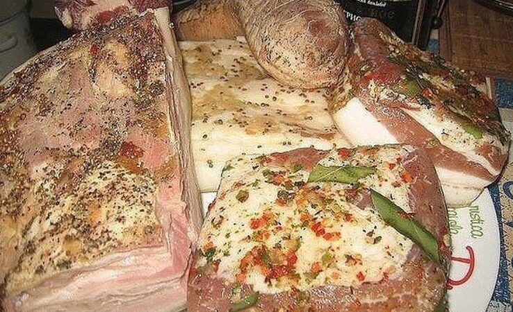 Вкусное маринованное сало
