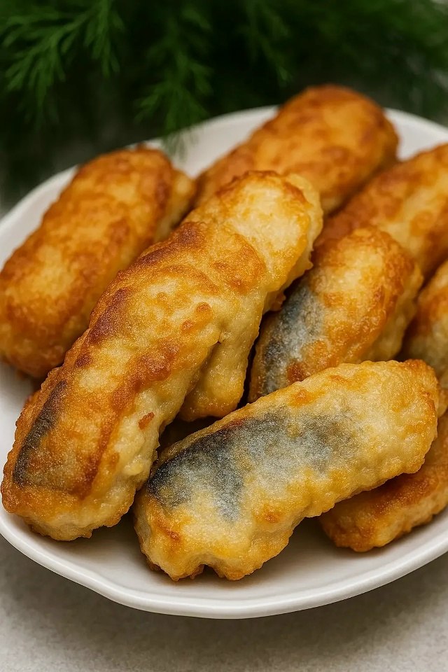 Жареная рыбка в луковом кляре