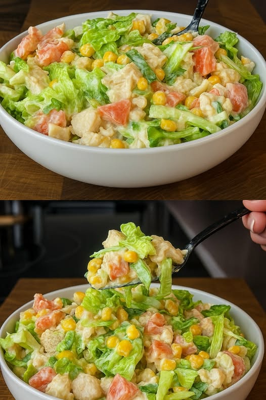 Салат с куркою та кукурудзою