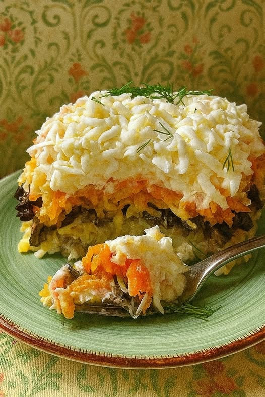 Салат із курячою грудкою та печерицями